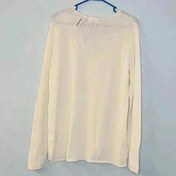 Old Navy San Francisco long sleeve ivory cotton polyester slit side sweater NWT - Picture 6 of 6